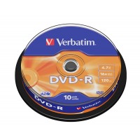 Verbatim DVD-R AZO 4.7GB 16X MATT SILVER SURFACE (10 PACK) Verbatim DVD-R AZO 4.7GB 16X MATT SILVER SURFACE (10 PACK)