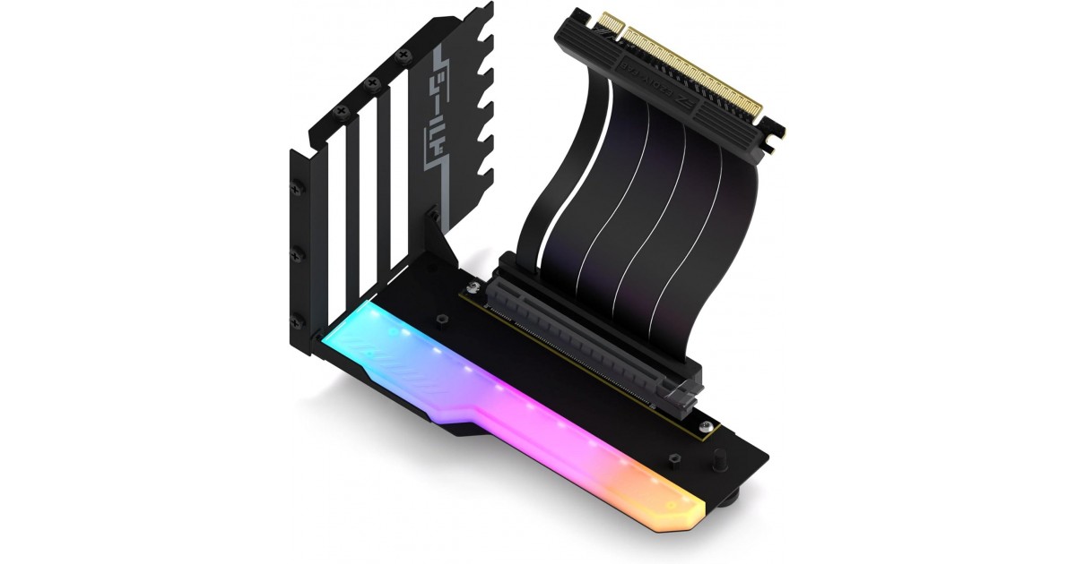Брекет за вертикален монтаж на GPU EZDIY-FAB RGB PCIe 4.0 Riser Cable 90°