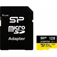 Карта памет Silicon Power microSDXC Inspire 128GB, Class 10, UHS-I U3, V30, A1, A2 с адаптер SD