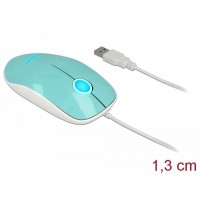 Оптична мишка DeLock, USB-A, Кабел 1.3 м, USB, 1200 dpi, Tюркоаз Оптична мишка DeLock, USB-A, Кабел 1.3 м, USB, 1200 dpi, Tюркоаз