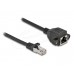 Delock Мрежов кабел удължителен S/FTP RJ45 мъжко към RJ45 женско, Cat. 6A, 25 cm, черен Delock Мрежов кабел удължителен S/FTP RJ45 мъжко към RJ45 женско, Cat. 6A, 25 cm, черен