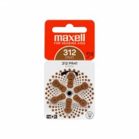 Батерия цинково въздушна MAXELL ZA312 6 бр. бутонни за слухов апарат в блистер Батерия цинково въздушна MAXELL ZA312 6 бр. бутонни за слухов апарат в блистер