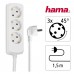 HAMA Разклонител 3 гнезда, 1.4м, бял HAMA Разклонител 3 гнезда, 1.4м, бял