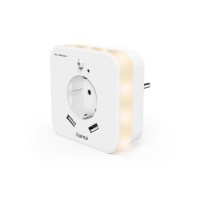HAMA LED нощна лампа с контакт, 2x USB изхода
