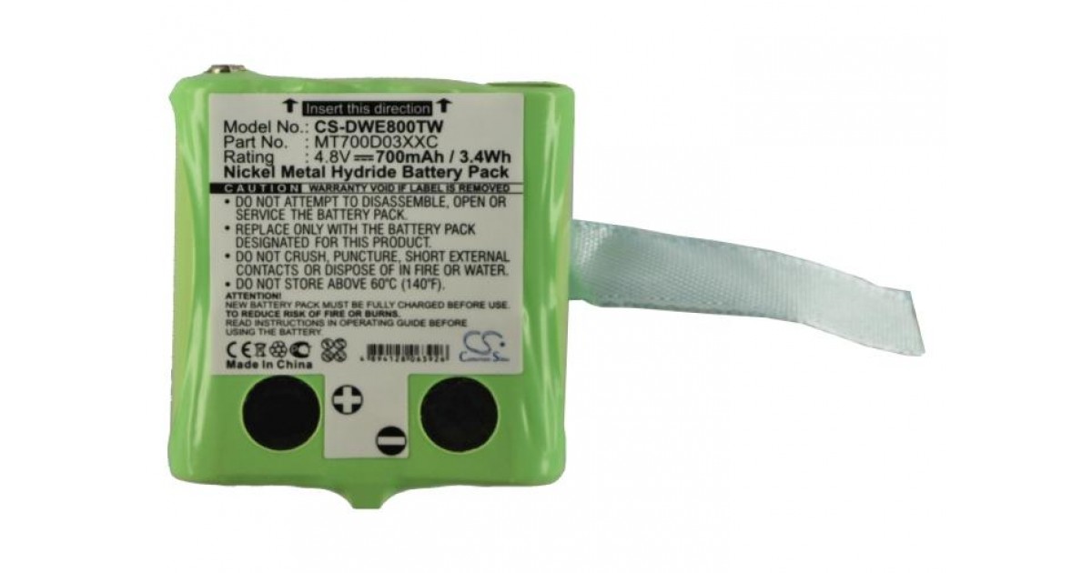 Batterie NI-MH 4.8V 700mAh - Compatible DeTeWe Outdoor 8000/PMR8000 - Remplacement MT700D03XXC